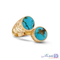 انگشتر فیروزه زنانه طلا طرح دوسَما کد G409