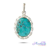 گردنبند نقره زنانه فیروزه کرمان طرح نیلارا کد S1436