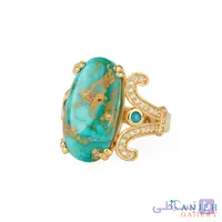انگشتر طلای زنانه فیروزه نیشابور طرح ژاکلین کد G329