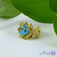 انگشتر طلا زنانه فیروزه طرح فرین کد G231