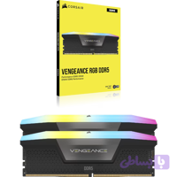 رم کامپیوتر کورسیر دو کاناله مدل VENGEANCE RGB ظرفیت 32 گیگابایت DDR5 سرعت 6000MT/s تایمینگ CL36