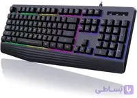کیبورد مخصوص بازی سیمیPC359A ، نور پس‌زمینه ۷ رنگ، ۱۰۴ کلید با نور بی‌صدا، تکیه‌گاه مچ