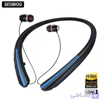 هدفون بی‌سیم دور گردنی HX801، بلوتوث، حذف نویز، مقاوم در برابر آب ، جمع‌شونده با بند گردنی، استریو HD بلوتوث 4.1 با میکروفون، مقاوم در برابر عرق IPX5 برای باشگاه، تا 15 ساعت مکالمه
