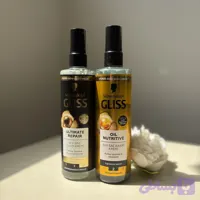 اسپری دو فاز مو گلیس Gliss مدل Ultimate Repair و Oil Nutritive حجم ۲۰۰ میل (مشکی و طلایی)