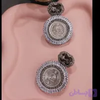 گوشواره جواهر دوزی سکه ای رها