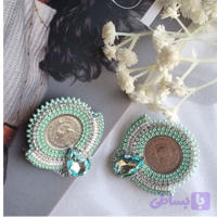 گوشواره جواهردوزی سکه ای سلینا