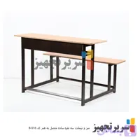 میز و نیمکت سه نفره ساده متصل به هم کد B-016