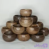 پیاله خمره ای چوبی 10سانتی گردو مدل سوین