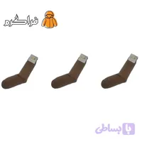 جوراب طرح پشم شتر مردانه و زنانه قهوه ای مدل شاهین (سه جفت)