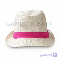 کلاه حصیری بچگانه نوار صورتی – کد G365