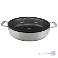 تابه دو دسته استیل کف لیزری ام جی اس کد PS3131 سایز 28