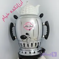 سماور گازی برنجی سه کاره، 6 لیتری(تحویل ۳روزه ) با قوری چینی، (جدیدترین مدل سماور گازی بدون تنوره)