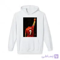 هودی سفید و ملانژ طرح سوارز کد 002