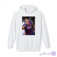هودی سفید و ملانژ طرح سوارز کد 007
