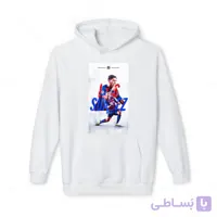 هودی سفید و ملانژ طرح سوارز کد 001
