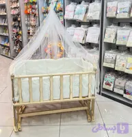 تخت و گهواره کنار مادر چوبی دانینی (تاشو و طرح ترک)
