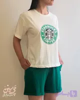ست تیشرت و شلوارک زنانه طرح استارباکس