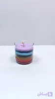 شمع جار شیشه هفت چاکراه موم عسلی