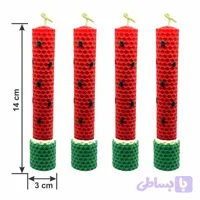 شمع موم عسل مدل طرح هندوانه یلدا (مجموعه ۴ عددی)