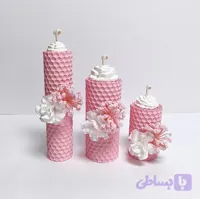 شمع گیفتی مخصوص هدیه با تزئین گل رز و گل مصنوعی
