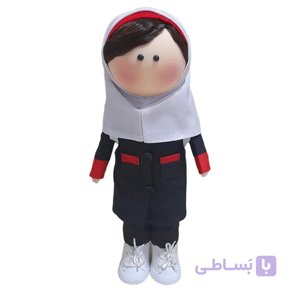 عروسک مدل روسی طرح دختر دانش آموز کد dg-13 ارتفاع 30 سانتی متر
