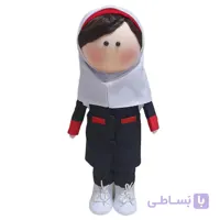 عروسک مدل روسی طرح دختر دانش آموز کد dg-13 ارتفاع 30 سانتی متر