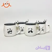 ماگ سرامیکی پاندا قاشق عروسکی