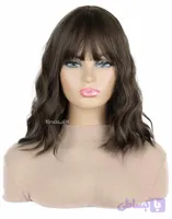 کلاه گیس زنانه کدchloe40-8 با موی مصنوعی رنگ قهوه ای مدل کلوئه