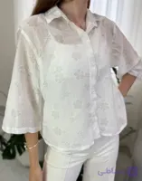 شومیز کراپ شیشه ای گل دار