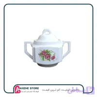 قندان چینی گلسرخی متوسط دو دسته