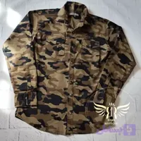 پیراهن کتان مردانه ارتشی چریکی. (کد NZV18)