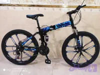 دوچرخه تاشو سایز ۲۶ ، ۲۴ و ۲۷ HUMMER هامر ، رینگ ۱۰ پره ارتشی آبی
