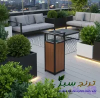 سطل زباله جاسیگاری دار چوبی مدل هامون