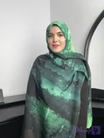 شال سبز طرح شفق قطبی