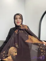 شال قهوه ای طرح پاسارگارد
