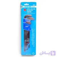 آچار آلن کارتی 9 عددی مستر تایوان آلیاژ s2 مدل MT1009EL-s2