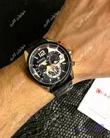ساعت مچی مردانه کارن 8329 مشکی-طلایی (کورن CURREN) سه موتور فعال