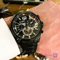ساعت مچی مردانه کارن 8395 مشکی-خاکستری (کورن CURREN) سه موتور فعال