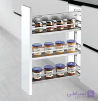 جای بطری و ادویه 2 طبقه ریل پهلو آرامبند مدل WB2348