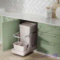 سطل زباله ریلی به همراه سبد کیسه زباله ملونی مدل 9174