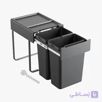 سطل زباله دوقلو آرامبند ملونی مدل 9212