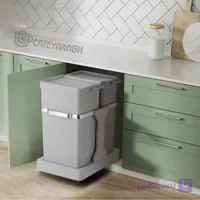 سطل زباله دو قلو ریلی زیر سینک ملونی مدل 9176