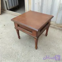میز عسلی مربع مدل خراطی مجاهد چوب آرتا