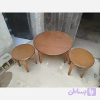 میز جلومبلی و عسلی مدل طنین گرد مجاهد چوب آرتا