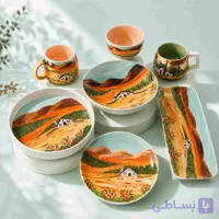 سرویس پذیرایی سرامیک نقاشی‌شده با دست(طرح پاییز)