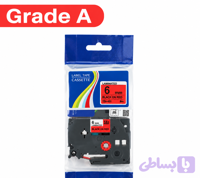 نوار لیبل Grade A مشکی روی آبی، سبز و قرمز ۶ میلی‌متر