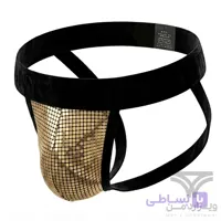 شورت مردانه فانتزی جاک استرپ Jockstrap اورجینال وارداتی برند Tommy dooyao بکلس دیسکویی طلایی
