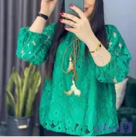 شومیز دانتل یقه قایقی وارداتی