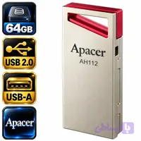 فلش اپیسر مدل AH112 AP64GAH112R-1 USB2.0 با ظرفیت 64 گیگابایت