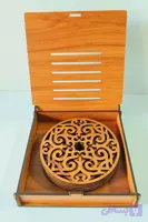 زیرلیوانی چوبی طرحدار کد 604